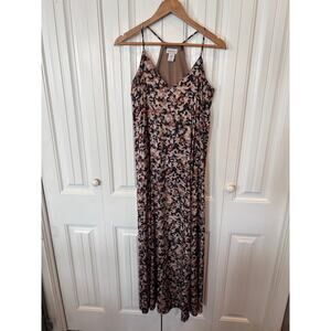 Nicole Miller Tan Animal Print Maxi Dress Size Medium